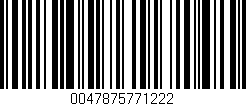 Código de barras (EAN, GTIN, SKU, ISBN): '0047875771222'