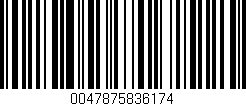 Código de barras (EAN, GTIN, SKU, ISBN): '0047875836174'
