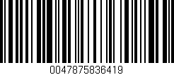 Código de barras (EAN, GTIN, SKU, ISBN): '0047875836419'