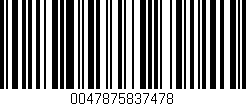 Código de barras (EAN, GTIN, SKU, ISBN): '0047875837478'