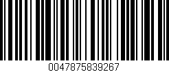Código de barras (EAN, GTIN, SKU, ISBN): '0047875839267'