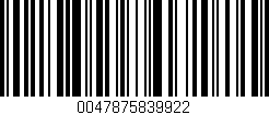 Código de barras (EAN, GTIN, SKU, ISBN): '0047875839922'