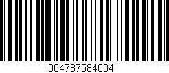 Código de barras (EAN, GTIN, SKU, ISBN): '0047875840041'
