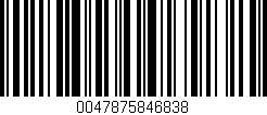 Código de barras (EAN, GTIN, SKU, ISBN): '0047875846838'