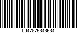 Código de barras (EAN, GTIN, SKU, ISBN): '0047875848634'