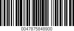 Código de barras (EAN, GTIN, SKU, ISBN): '0047875848900'