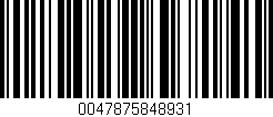 Código de barras (EAN, GTIN, SKU, ISBN): '0047875848931'
