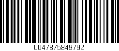 Código de barras (EAN, GTIN, SKU, ISBN): '0047875849792'
