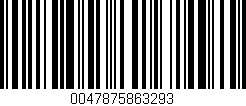 Código de barras (EAN, GTIN, SKU, ISBN): '0047875863293'