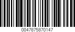 Código de barras (EAN, GTIN, SKU, ISBN): '0047875870147'
