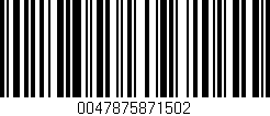 Código de barras (EAN, GTIN, SKU, ISBN): '0047875871502'