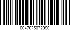 Código de barras (EAN, GTIN, SKU, ISBN): '0047875872998'