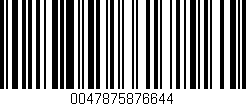 Código de barras (EAN, GTIN, SKU, ISBN): '0047875876644'