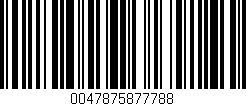 Código de barras (EAN, GTIN, SKU, ISBN): '0047875877788'
