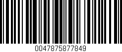 Código de barras (EAN, GTIN, SKU, ISBN): '0047875877849'