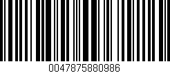 Código de barras (EAN, GTIN, SKU, ISBN): '0047875880986'