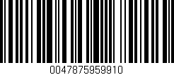 Código de barras (EAN, GTIN, SKU, ISBN): '0047875959910'