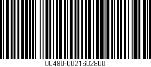 Código de barras (EAN, GTIN, SKU, ISBN): '00480-0021602800'