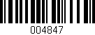 Código de barras (EAN, GTIN, SKU, ISBN): '004847'