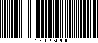 Código de barras (EAN, GTIN, SKU, ISBN): '00485-0021502800'
