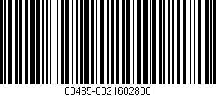Código de barras (EAN, GTIN, SKU, ISBN): '00485-0021602800'