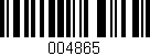 Código de barras (EAN, GTIN, SKU, ISBN): '004865'