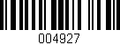 Código de barras (EAN, GTIN, SKU, ISBN): '004927'