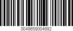 Código de barras (EAN, GTIN, SKU, ISBN): '0049659004892'