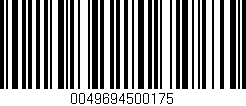 Código de barras (EAN, GTIN, SKU, ISBN): '0049694500175'