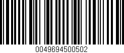 Código de barras (EAN, GTIN, SKU, ISBN): '0049694500502'