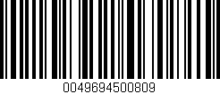 Código de barras (EAN, GTIN, SKU, ISBN): '0049694500809'