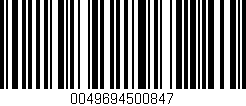 Código de barras (EAN, GTIN, SKU, ISBN): '0049694500847'