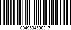 Código de barras (EAN, GTIN, SKU, ISBN): '0049694508317'