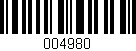 Código de barras (EAN, GTIN, SKU, ISBN): '004980'