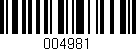 Código de barras (EAN, GTIN, SKU, ISBN): '004981'