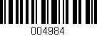 Código de barras (EAN, GTIN, SKU, ISBN): '004984'