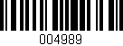 Código de barras (EAN, GTIN, SKU, ISBN): '004989'