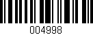 Código de barras (EAN, GTIN, SKU, ISBN): '004998'