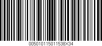 Código de barras (EAN, GTIN, SKU, ISBN): '005010115011538X34'
