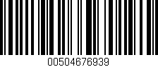 Código de barras (EAN, GTIN, SKU, ISBN): '00504676939'