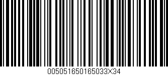 Código de barras (EAN, GTIN, SKU, ISBN): '005051650165033X34'
