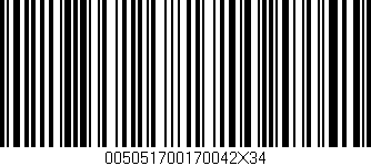 Código de barras (EAN, GTIN, SKU, ISBN): '005051700170042X34'