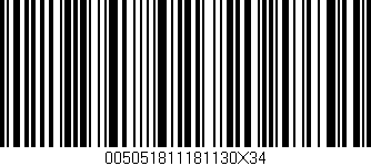 Código de barras (EAN, GTIN, SKU, ISBN): '005051811181130X34'