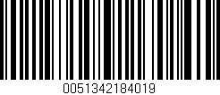Código de barras (EAN, GTIN, SKU, ISBN): '0051342184019'