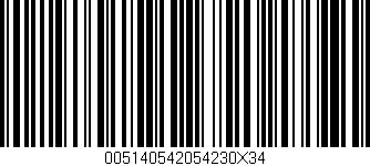 Código de barras (EAN, GTIN, SKU, ISBN): '005140542054230X34'