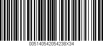 Código de barras (EAN, GTIN, SKU, ISBN): '005140542054238X34'
