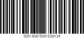 Código de barras (EAN, GTIN, SKU, ISBN): '005140915091538X34'