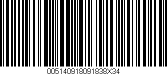 Código de barras (EAN, GTIN, SKU, ISBN): '005140918091838X34'