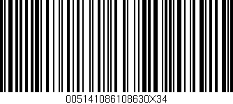 Código de barras (EAN, GTIN, SKU, ISBN): '005141086108630X34'