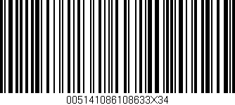 Código de barras (EAN, GTIN, SKU, ISBN): '005141086108633X34'